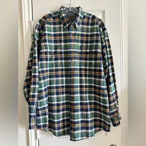 Roper - Men’s Rodeo Casual Green/Blue Plaid Button Down Shirt , Size XLT